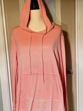 Workshop Republic Clothing Coral & White Striped Top
